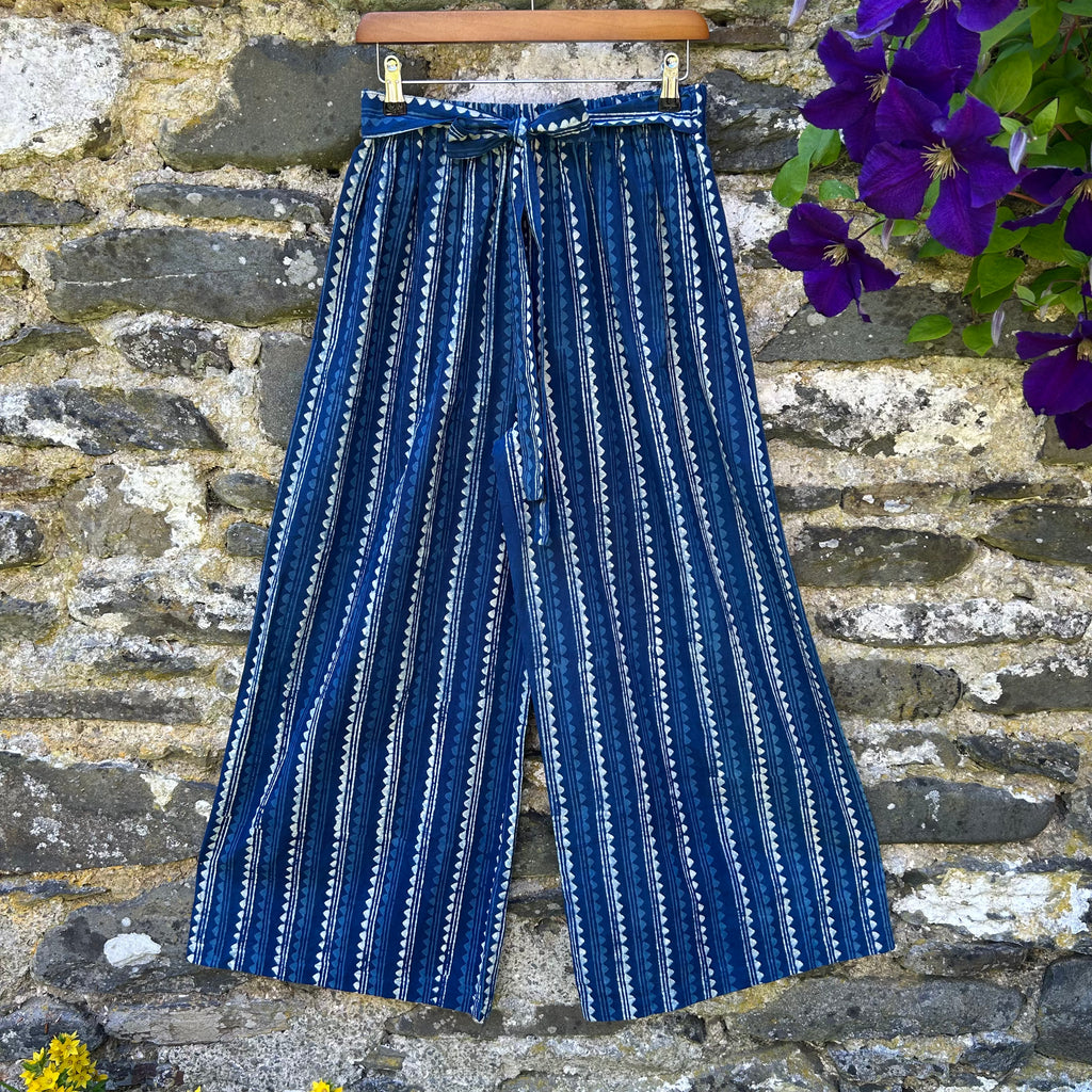 Sanganer Trousers – Indigo Stripe