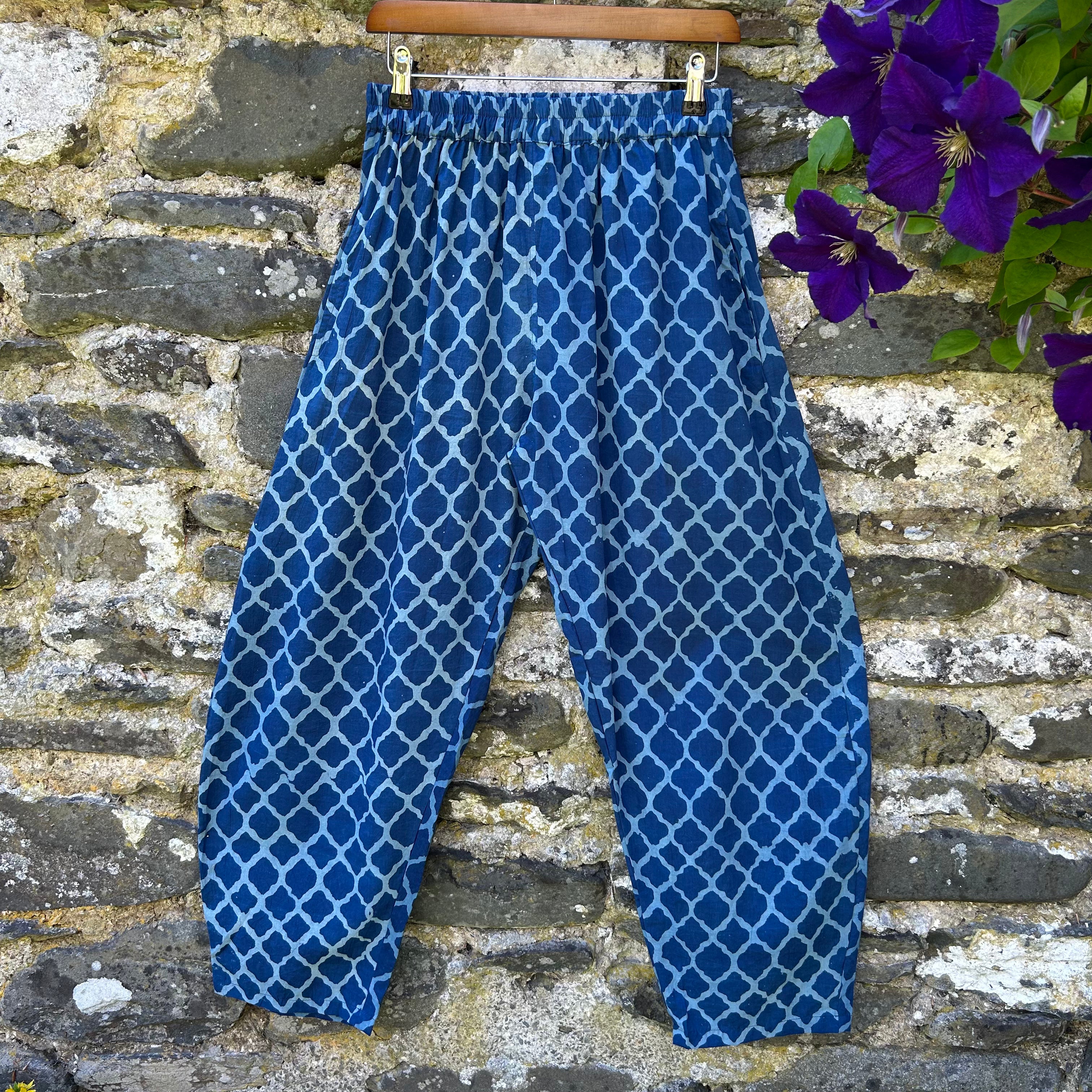 Studio Trousers – Indigo Lattice