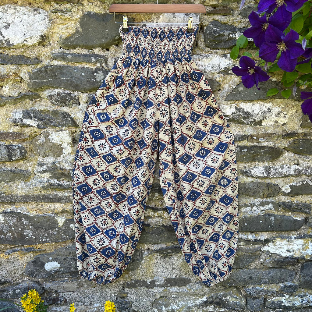 Nomad Harem Trousers – Indigo Mosaic