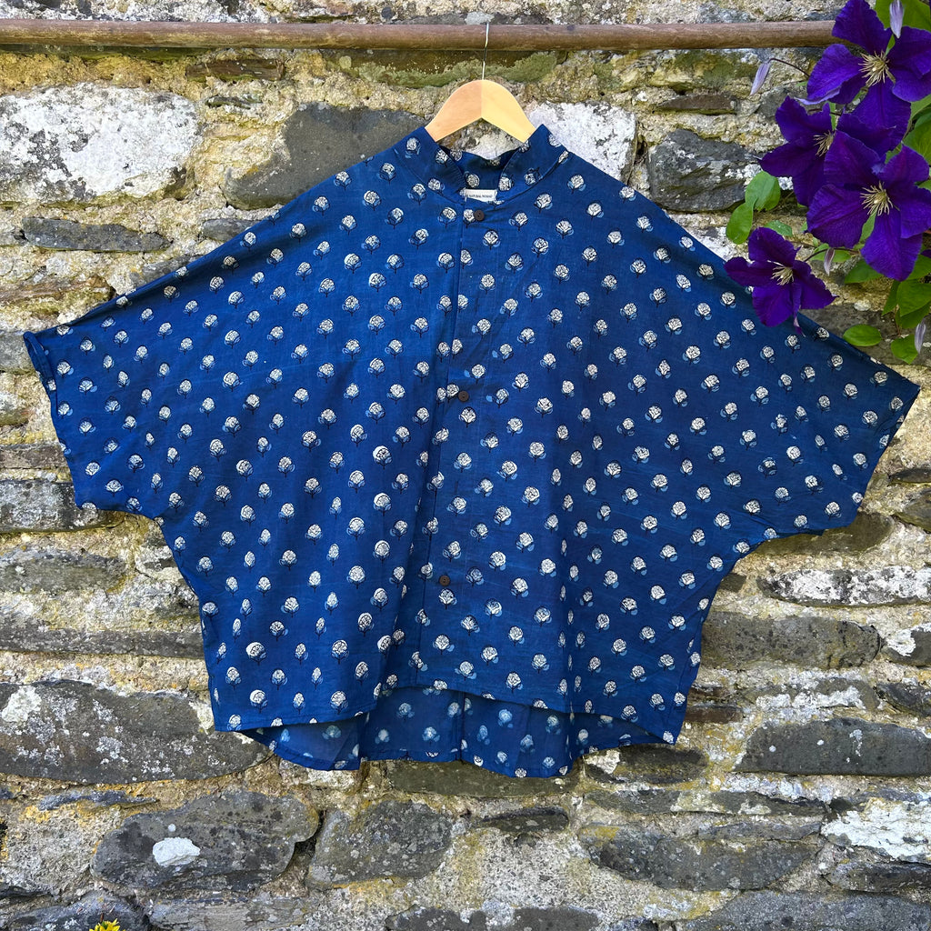 Artist Shirt - Indigo Blossom