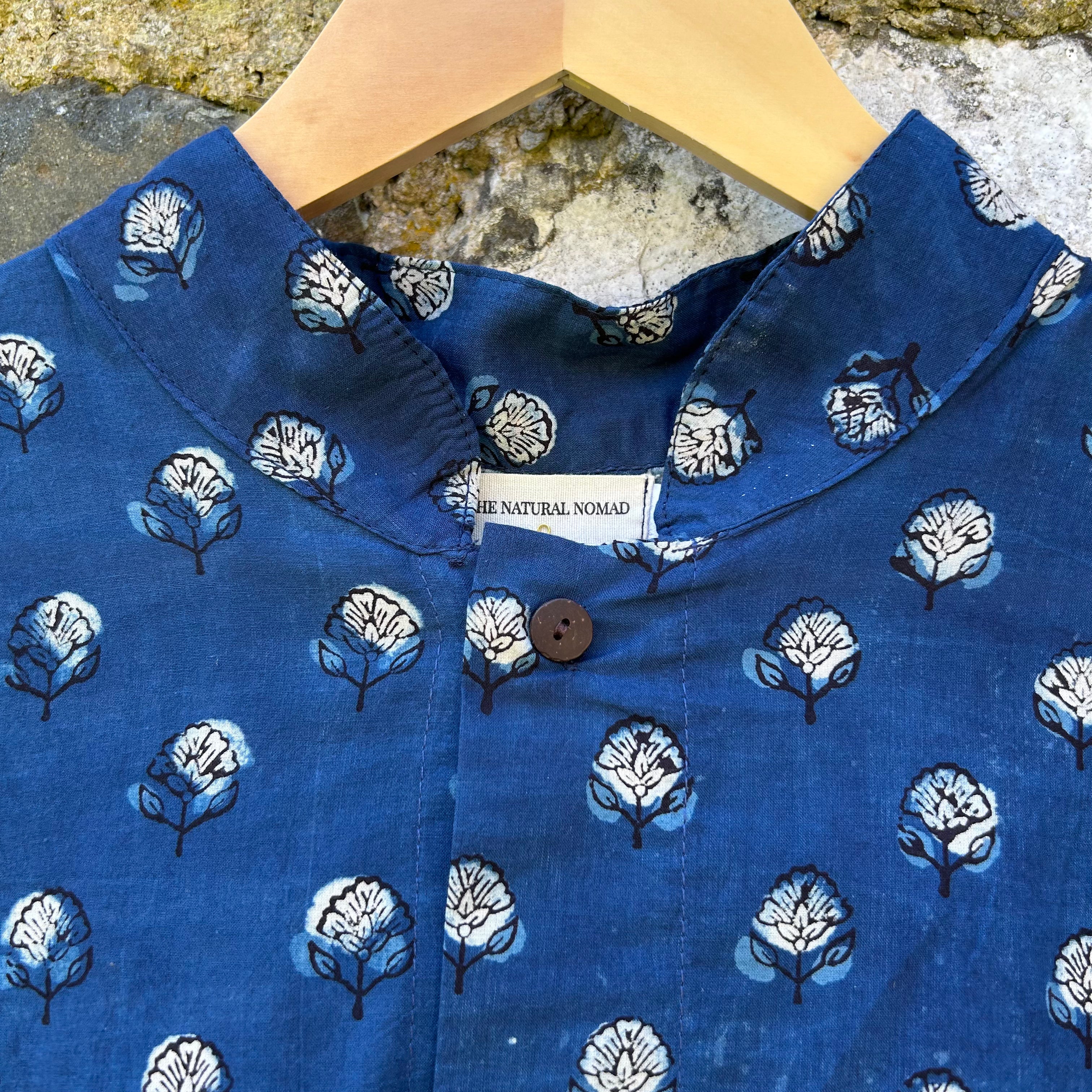 Artist Shirt - Indigo Blossom