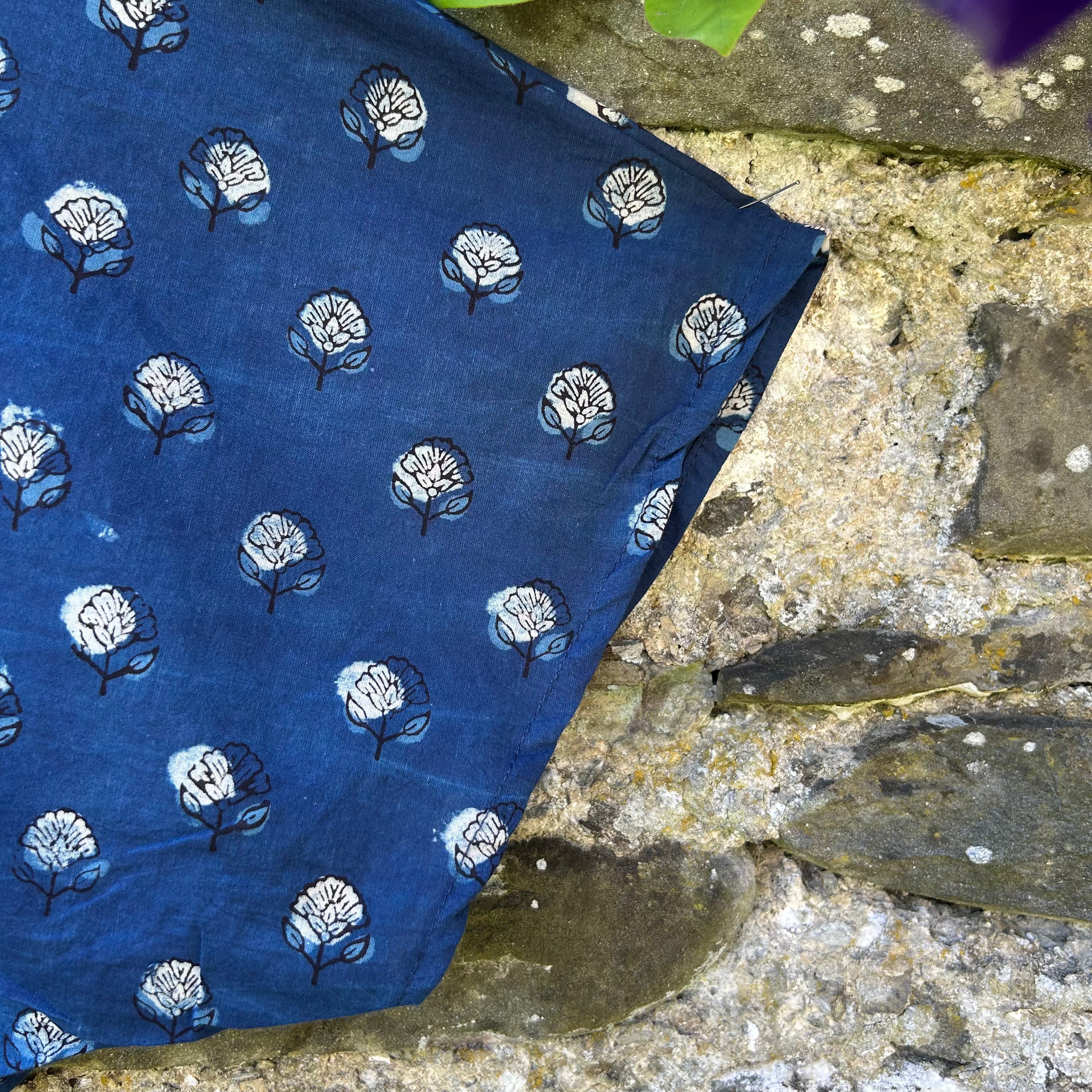 Artist Shirt - Indigo Blossom