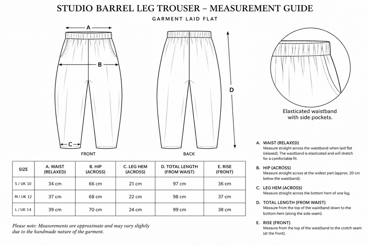 Studio Barel-Leg Trousers – Indigo Lattice