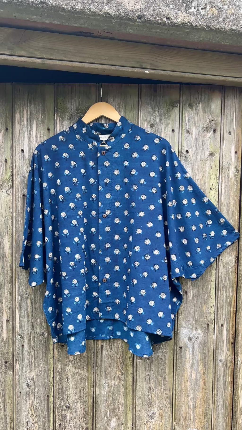 Artist Shirt - Indigo Blossom