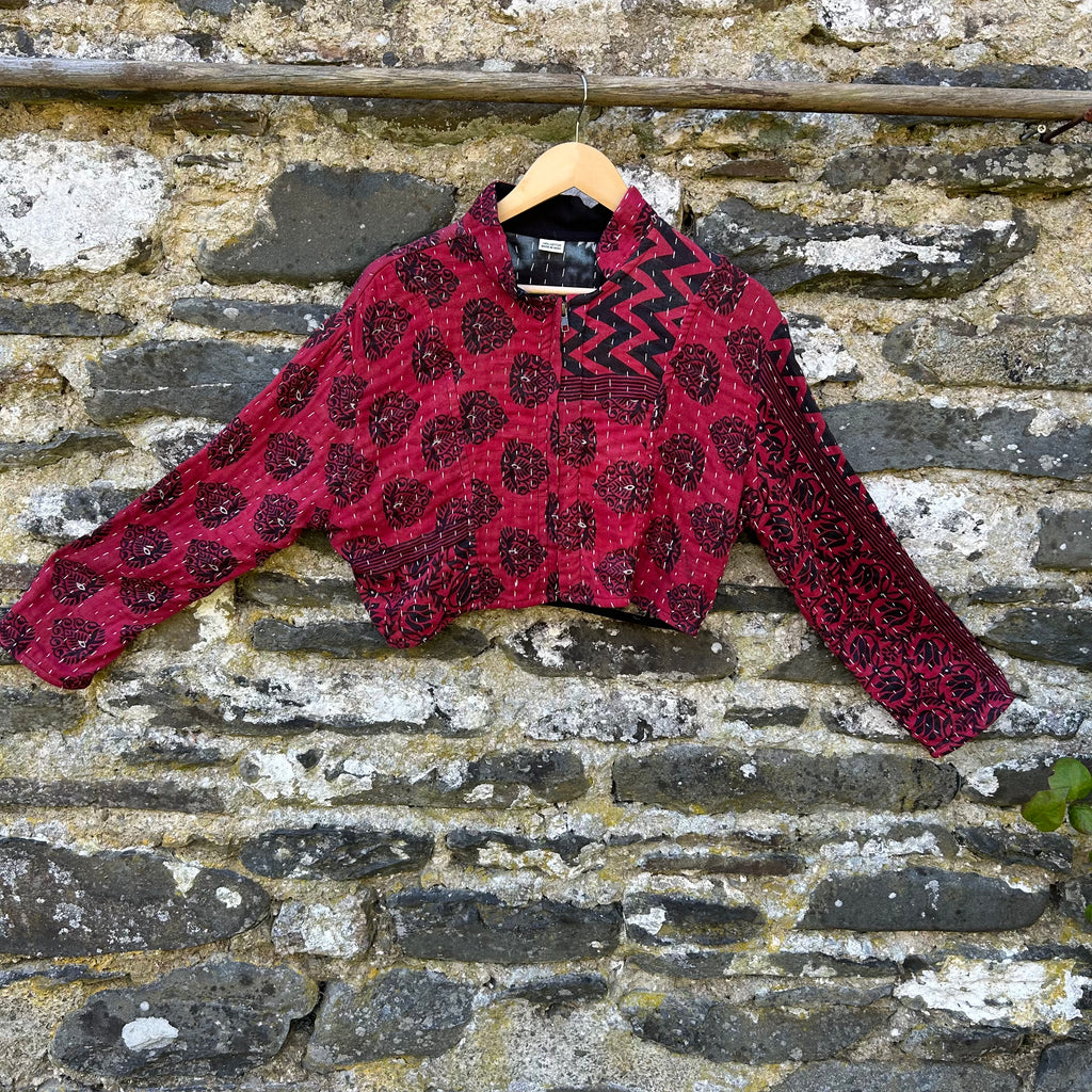 womens-red-black-gudri-jacket-reclaimed-cotton-front
