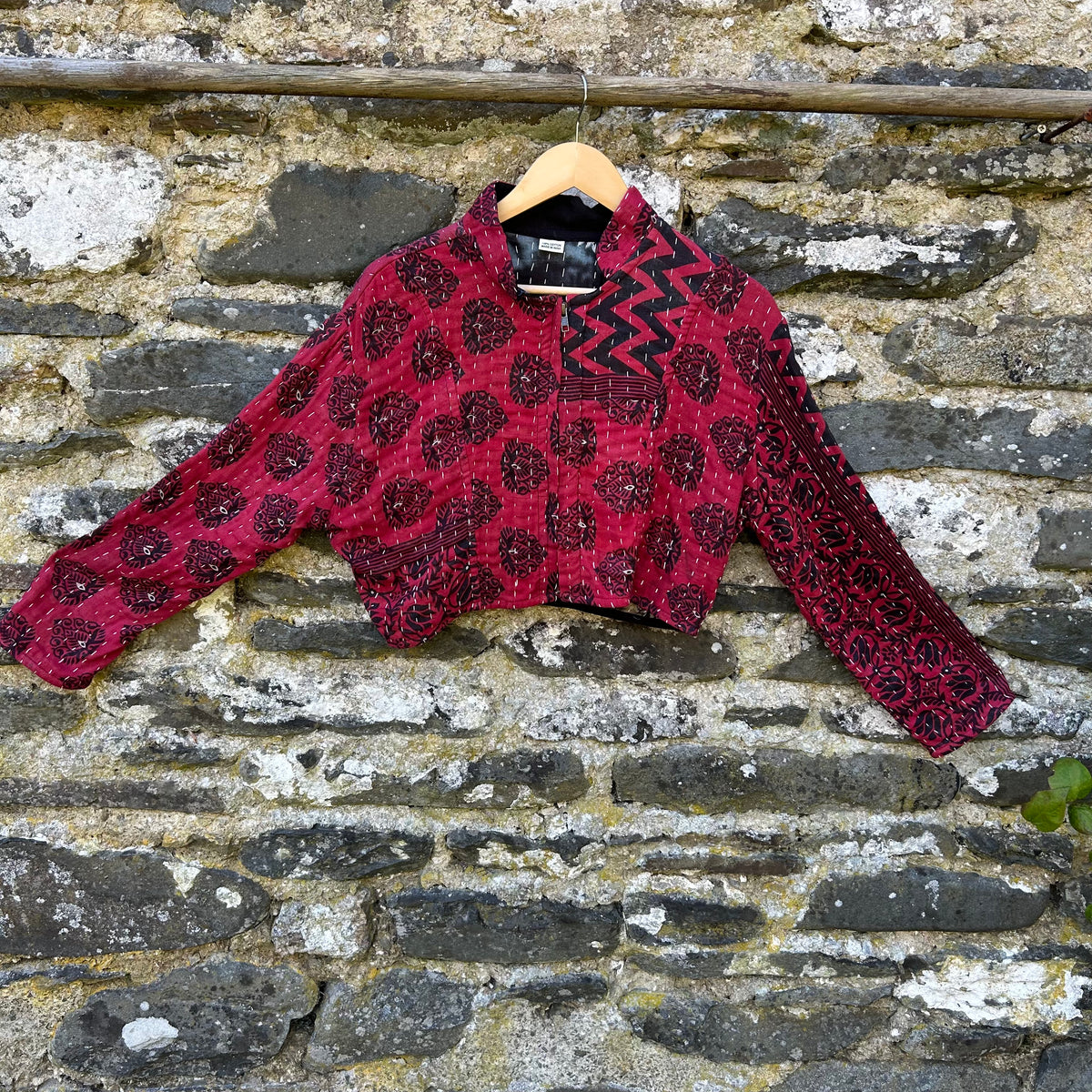 womens-red-black-gudri-jacket-reclaimed-cotton-front